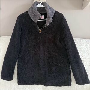 Plush Black and Gray Fleece Jacket